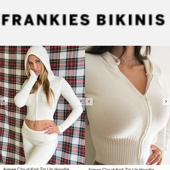 New!💕 Frankie’s Bikini set 💕Fleur cloud low rise knit pants Aimee cloud hoodie - Picture 2 of 10